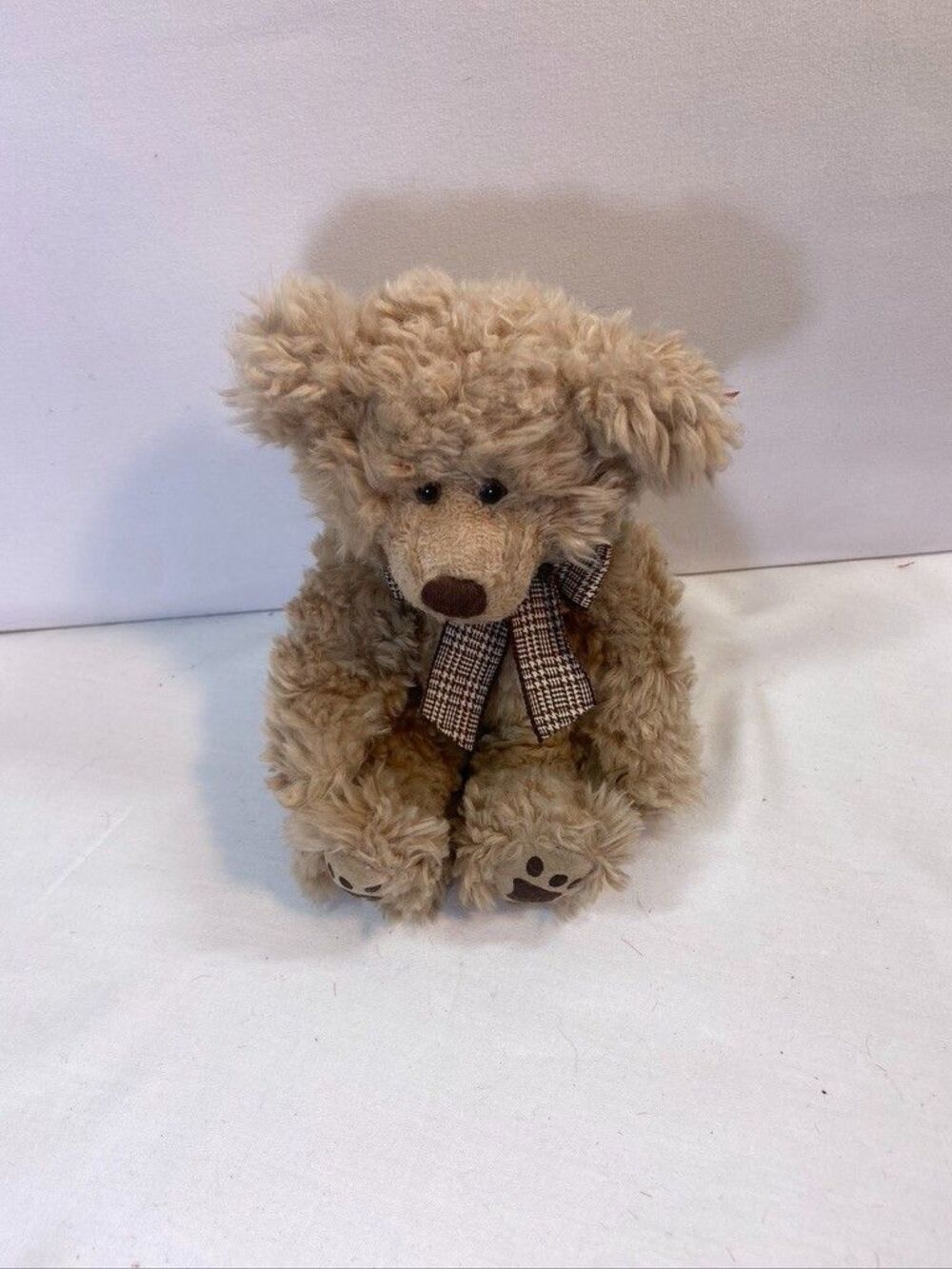 Russ Thornbury Bear Plush Stuffed Animal Tan Brown Curly Soft Cuddle Teddy 9"